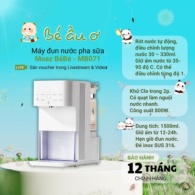 Máy đun nước pha sữa thông minh moaz bébé MB071 mayham nuoc pha sua