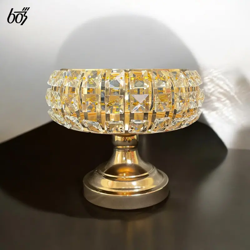 [COD] 603Store Tempat Penyimpan Serbaguna / Hiasan Ruangan / Toples Penyimpanan PERMEN Crystal. Emas 7