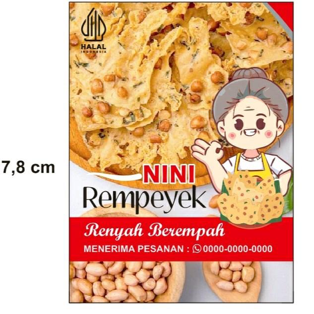 Stiker Rempeyek Peyek Kacang Teri Udang Rebon. isi 32 lembar. ukuran 5 ...