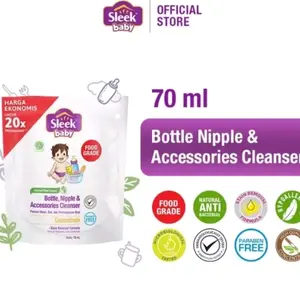 Sleek Baby Bottle Nipple & Accesories Cleanser 70ml Refill Sabun Cuci Botol Susu Bayi Food Grade