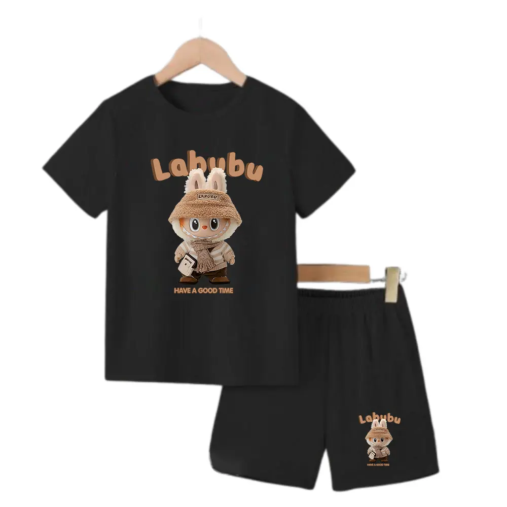 SETELAN ANAK-ANAK COWOK DAN CEWEK MOTIF LABUBU HAVE A GOOD TIME  / BAJU ANAK-ANAK LAKI - LAKI DAN PEREMPUAN / KAOS ANAK SET ANAK PRIA DAN WANITA