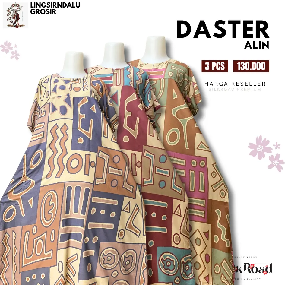 3 Pcs Daster ALIN Bahan Rayon Super LD 120 Motif Kekinian [lingsirndalu] PR1