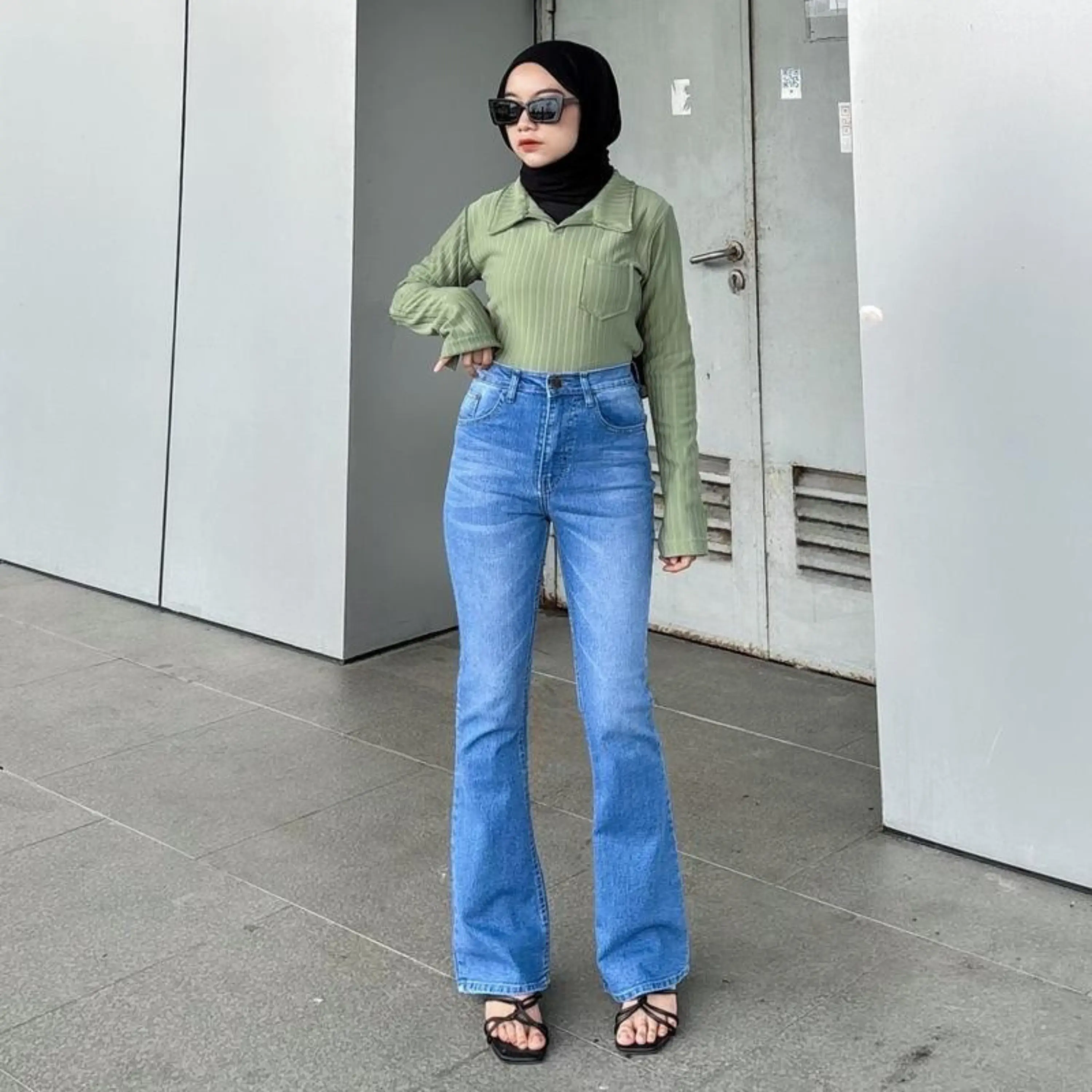 Highwaist Cutbray Jeans Retro - Celana Jeans Cutbray Premium Wanita Panjang Cutbray Retro Jeans Vintage