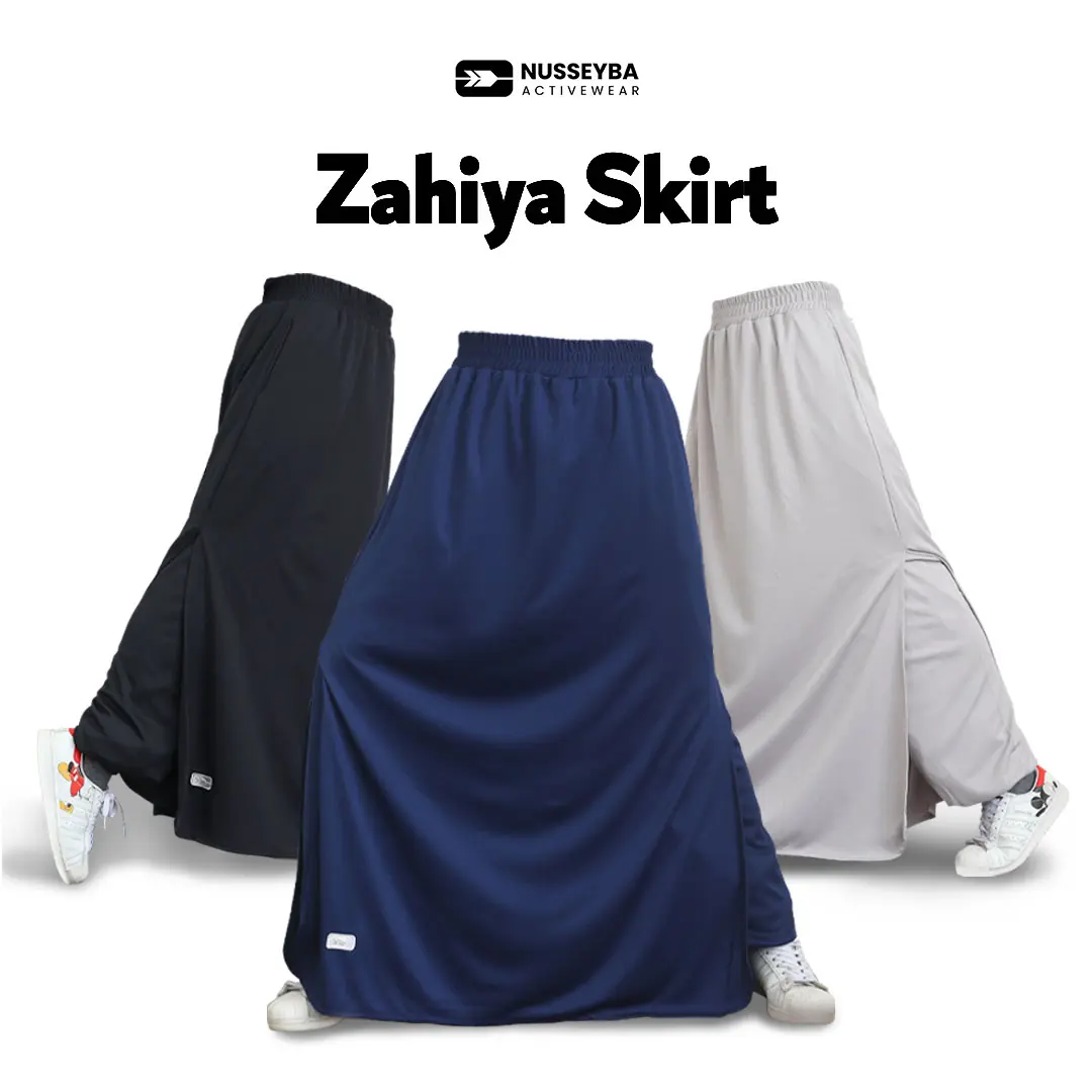 Nusseyba - Zahiya Skirt - Rok Celana Olahraga Syari Wanita - Outfit Sporty Muslimah - Rokcel Sport Nyaman Anti Nerawang Bahan Dry Fit - Model Joger Pants Tidak Ketat Menyerap Keringat