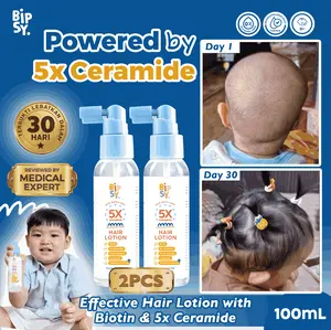BIPSY HAIR LOTION  5X CERAMIDE 100ml 2pcs - Menutrisi Rambut Bayi - Penumbuh & Penebal Rambut Bayi
