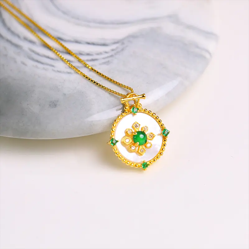 Jade circle pendant Jade pendant