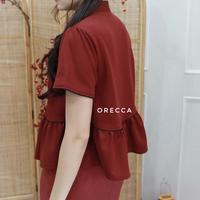 Gambar Ling Top Atasan Wanita Tangan Pendek Imlek Orecca - Maroon dari Orecca.id Kota Administrasi Jakarta Barat 5 Tokopedia