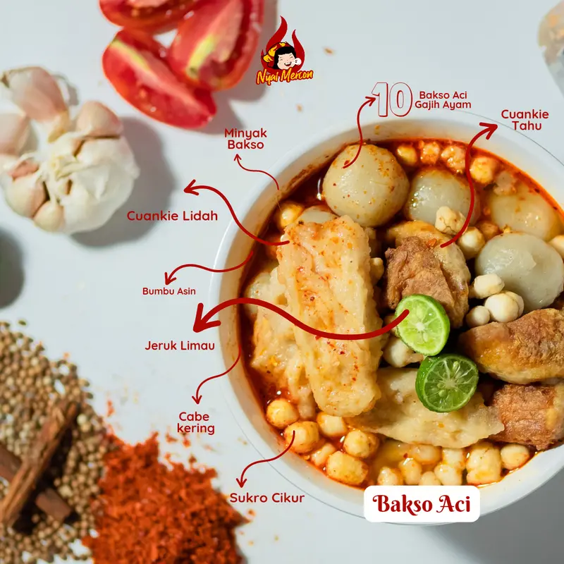 PAKET BAKSO NYAI MERCON (BASO DACI, BASO ACI, MIE BASO GEPREK, BASO ACI MOZARELLA) 4