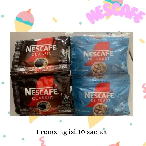 NESCAFE ICE ROAST DAN CLASIC AMERICANO isi 10 Sachet x 2 Gram