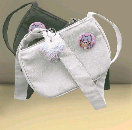 Product Introduction of Slingbag Canvas Wanita FDF Slempang Bahu Cremy - Selempang Kanvas 7