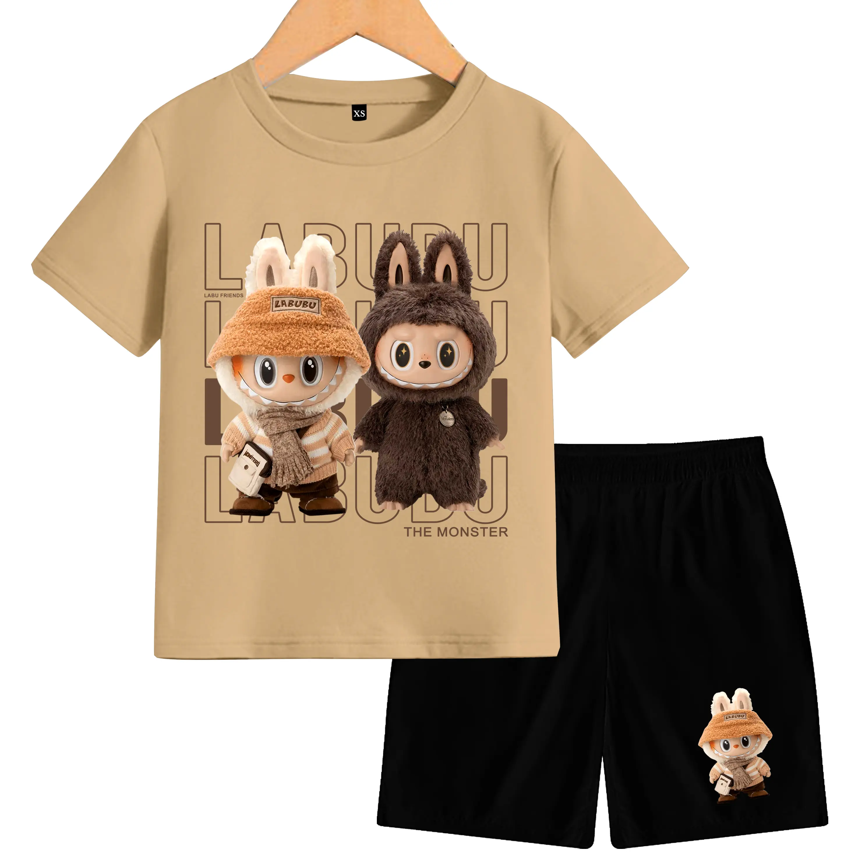 Setelan Anak-Anak motif  labufriends Baju Anak-Anak Lengan Pendek umur 1-13 thn Katun
