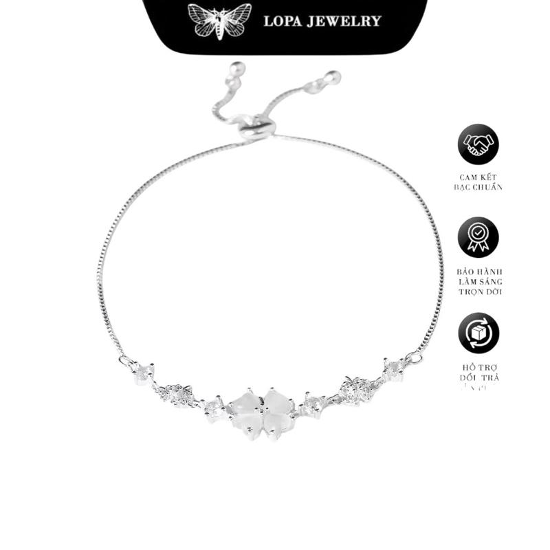 [Kèm Nước Rửa Bạc] Lắc Tay Bạc Ta Nữ Bốn Lá Rút Nhẹ Nhàng, May Mắn, Bạc 925 Chuẩn | Trang Sức Bạc,lắc tay bạc ta nữ, bốn lá may mắn, bạc 925, lắc rút nhẹ nhàng, trang sức bạc nữ, hot trend TikTok , LoPa Jewelry LoPa Jewelry Hot Trend 2025,