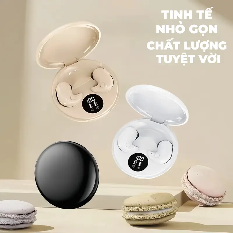 Tai nghe ngủ Y29 [3 Quà tặng miễn phí] 1 Nhãn dán hoạt hình+1 Bao tay chơi game+1 Dây buộc,Không dây Bluetooth với thiết kế hình elip, iPX5 không thấm nước, Âm thanh trung thực cao 3