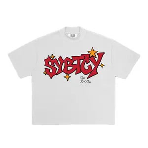 Kaos Boxy Crop Oversize / T-shirt "Red Hustle" Unisex