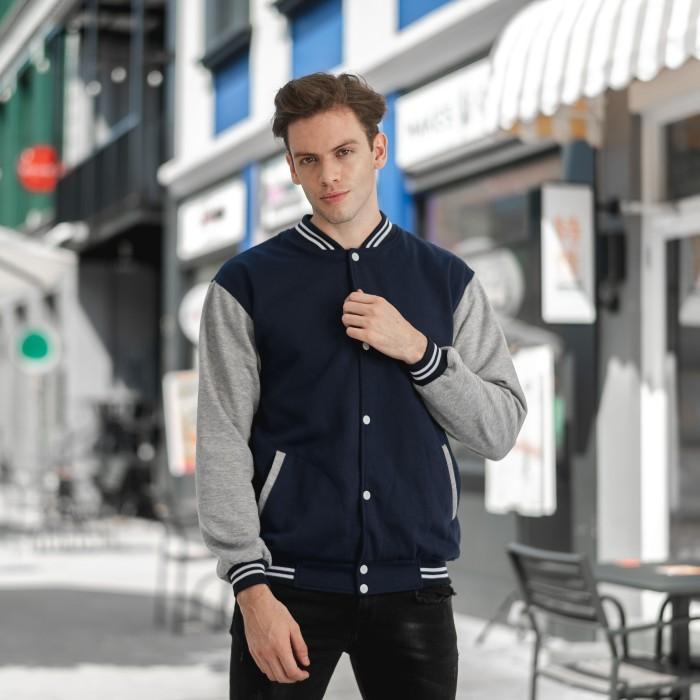 JAKET VARSITY PRIA JAKET COWOK BASEBALL JAKET FLEECE JAKET CASUAL PRIA 2