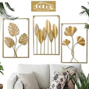 Hiasan dinding wall decor 40*60cm hiasan dinding bunga daun dan hiasan estetik inding besi sofa ruang tamu kreatif modern latar belakang dekorasi ruangan