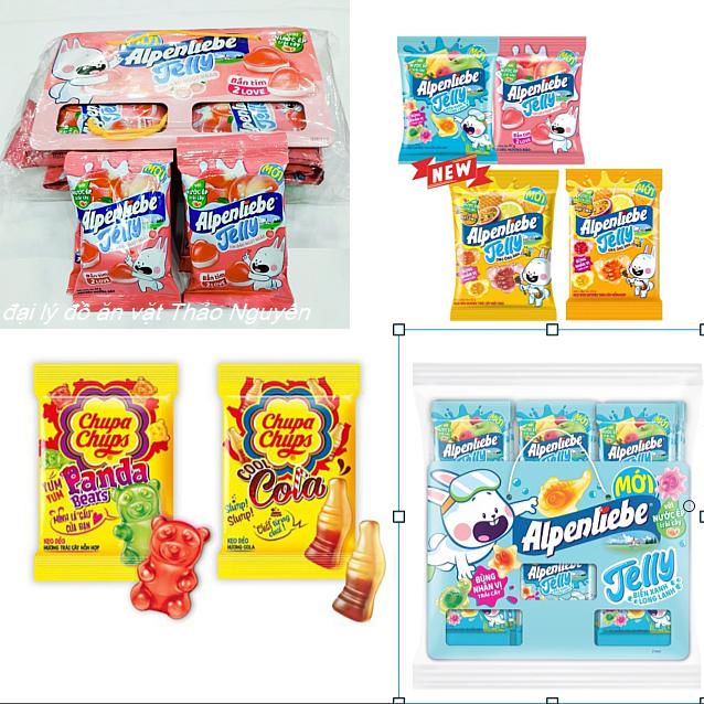  20 gói Kẹo dẻo nhân trái cây alpenlibe_Jelly 4 vị kẹo dẻo chupachups coca - panda thơm ngon lôi cuốn 