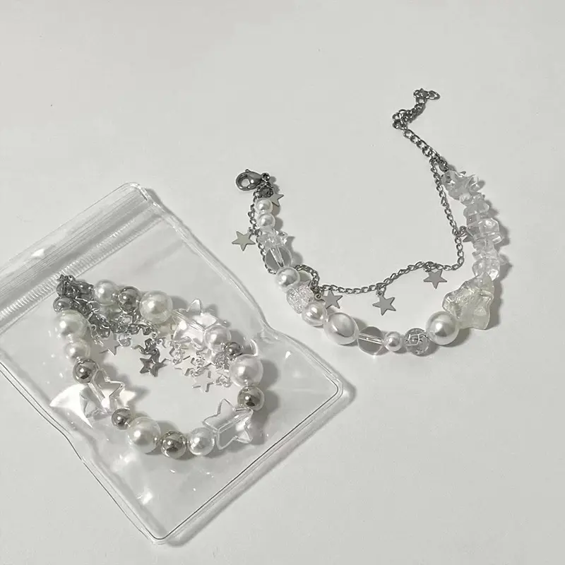 [COD]Gelang Bintang Mutiara Manik-Manik, Desain Niche, Aksesoris Sense, Gelang Zirkon-KS ewah titanium