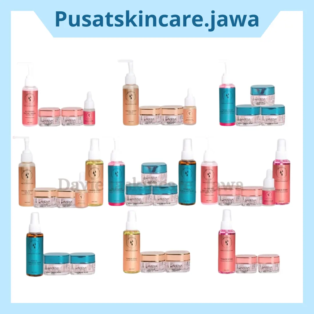 [Pusat Jawa] [Lengkap/Ecer/Hemat} Daviena Skincare  Mencerahkan Memudarkan Facial Perawatan Wajah Hitam Muka Berjerawat Pencerah Leher