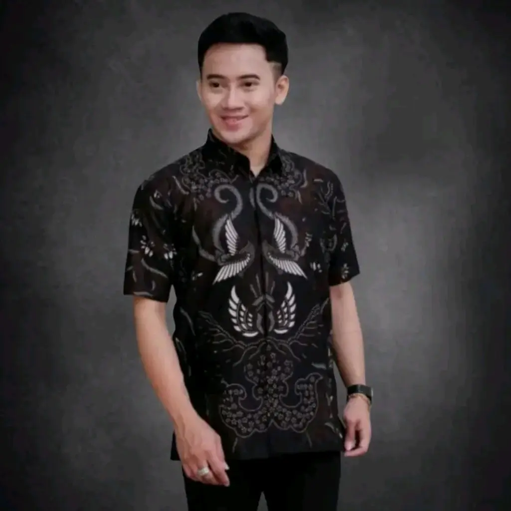 Kemeja Lengan PENDEK Baju SATUAN Batik Terbaru Modern Pria  Formal Lembut Baju Katun Pendek Nyaman Seragam Panjang