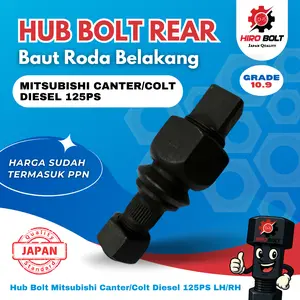 Hub Bolt / Baut Roda Belakang Mitsubishi Canter PS125 PS 125 -  PS 136 - M20 x 83mm - Grade 10.9 - Rear -  Hiro Bolt