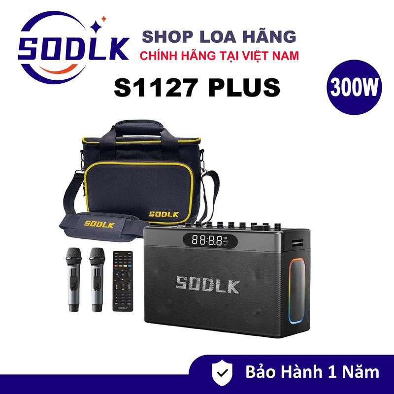 Loa Bluetooth Karaoke SODLK S1127 Plus Công Suất 300W, pin 19800mAh, có màn hình hiển thị, điều khiển từ xa, chức năng điều chỉnh độ vang của nhạc cụ - Chính hãng bảo hành 12 tháng loa bluetooth Củ Loa Nghe Nhạc sodlkaudios  1127