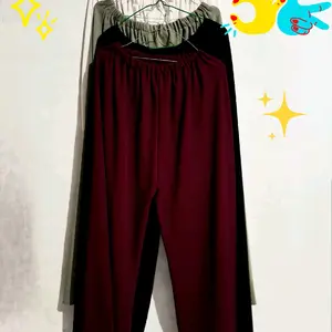 Celana Kulot Viralll Jumbo Panjang Bawahan Wanita, Bahan Kenit Melar - Muat BB 60-100kg - Nyaman, Muslim