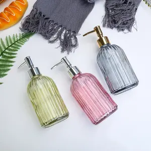 B184 - TEMPAT / BOTOL SABUN TUTUP PUMP KACA WARNA 450 ML