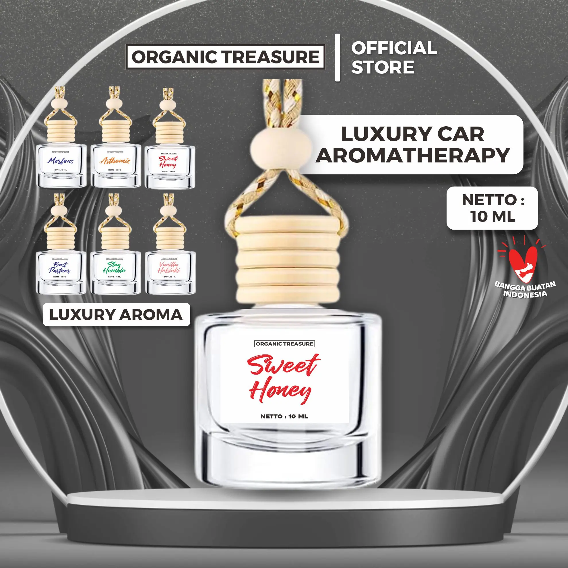 [10ML] CAR AROMATIC PREMIUM VIBES - By Organic Treasure (250ml + 10ml)