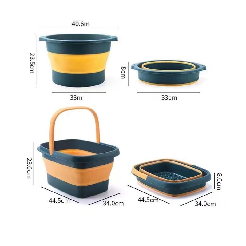 10L / 15L Foldable Foot Bath Bucket Massage Water Feet Leg Basin Container Healthy Leg Detox Spa Kaki RANDOM COLOUR 2