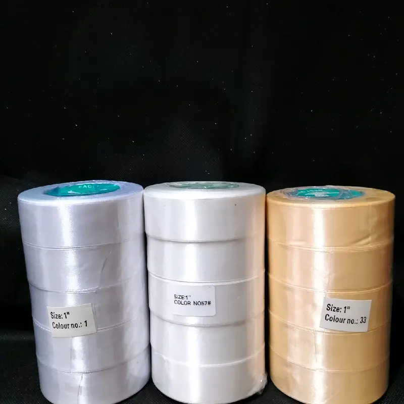Pita Satin 2,5 cm Per Roll / Pita Satin 25 mm Per Roll Bahan Polyester Halus & Lembut Cocok untuk Dekorasi dan Hiasan 6