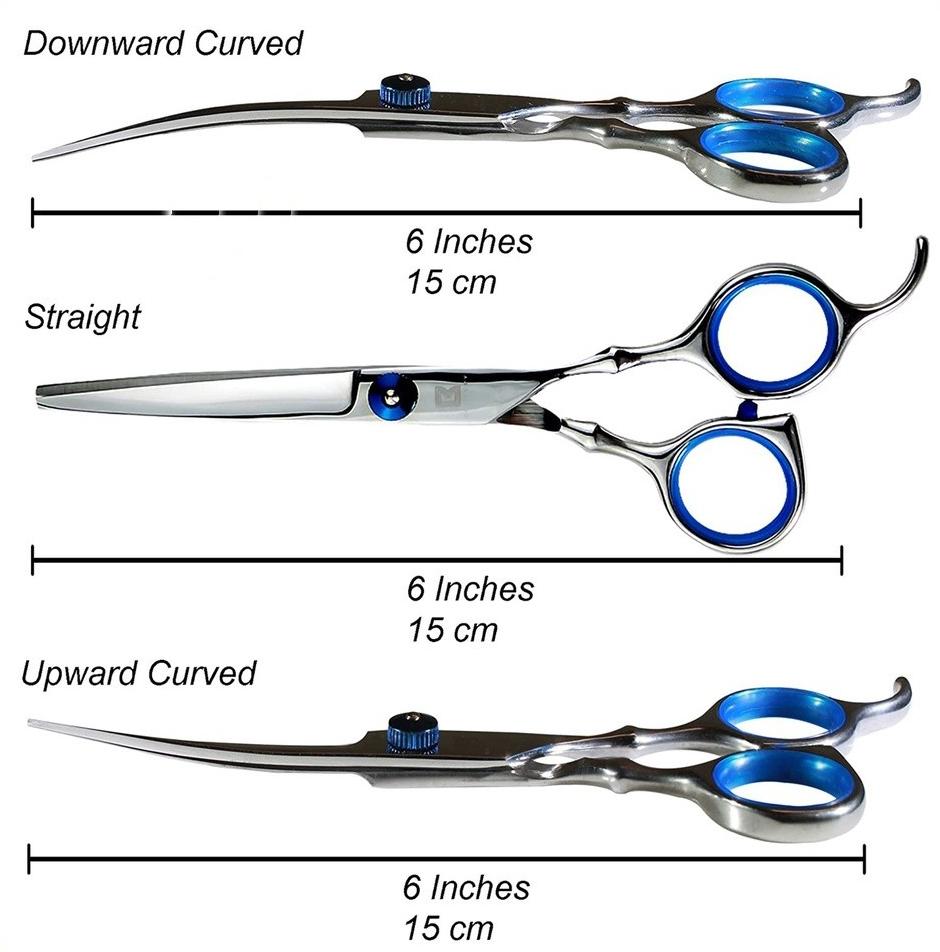 Pawsy Mart-Perlengkapan Gunting Grooming Rambut Bulu Kuku Anjing Kucing Pet Scissors Set Baja Tahan Karat 4CR13 Multifungsi Ukuran 6 Inci Ideal untuk Perawatan Hewan Peliharaan