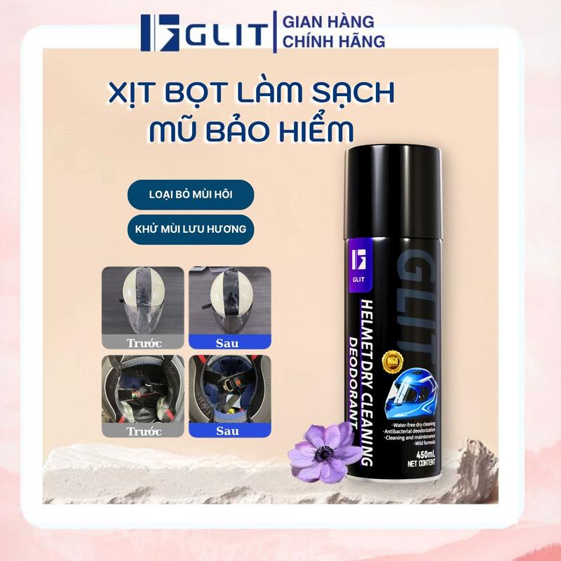 GLIT Chai Xịt Vệ Sinh Nón Bảo Hiểm Đồ Bảo Hộ Tạo Bọt Tuyết Làm Sạch Nhanh Khử Mùi Diệt Khuẩn Kháng Khuẩn Khử Trùng An Toàn Cho Da Thơm Mát Lâu Dài