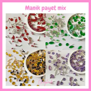 ￼Manik Mote Payet Mix Bambu / 25 Gram / Mutiara / Diamond / Taburan Campuran / payet kebaya