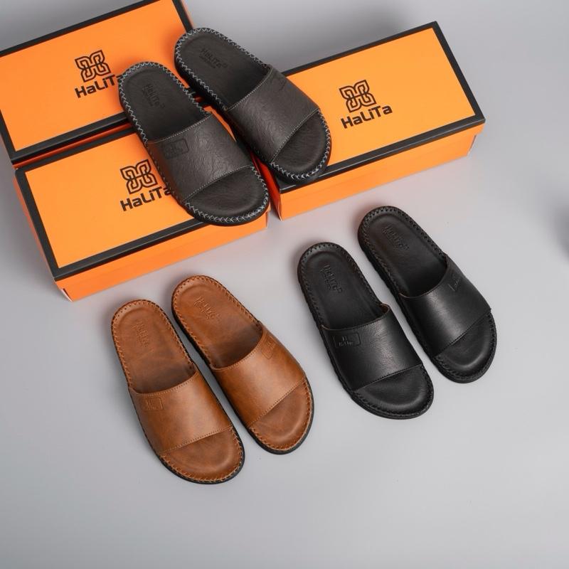 [ DocTor Bảng Vip HaLiTa ] Dép Da Bò Thái Lan Sang Trọng Thời Trang , Đế Bằng Có Răng Cưa Hạn Chế Trơn Trượt