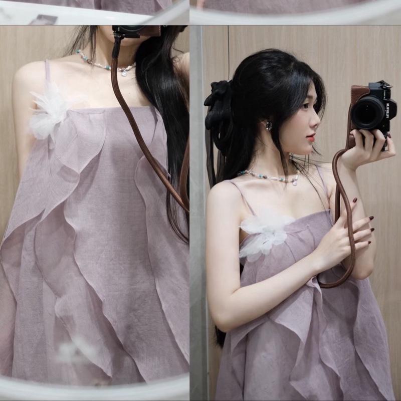 BYBYPIL - [FREESZ] - VIOLET- Đầm babydoll linen tiểu thư công chúa đi tiệc hẹn hò đi chơi thoải mái sang trọng 3