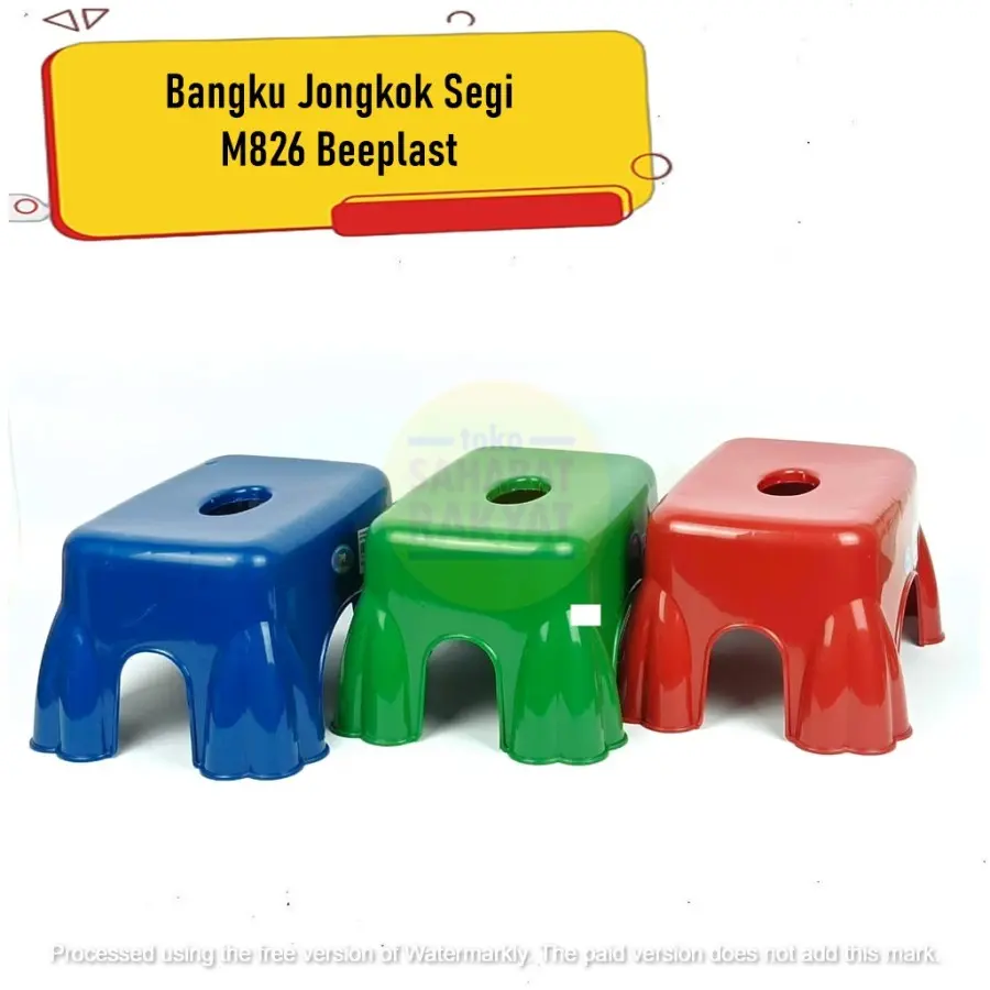Bangku/Kursi/Tempat Duduk/Jongkok Pendek/Anak Segi dan Bulat Plastik Kecil Beeplast dan Vidheeplast