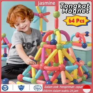 【COD】64PCS Mainan Magnet Stick Balls Anak Dengan Kotak,Magnetic Building Blocks Edukasi Mainan Susun,Puzzle Kreatifitas Toys and Sensory