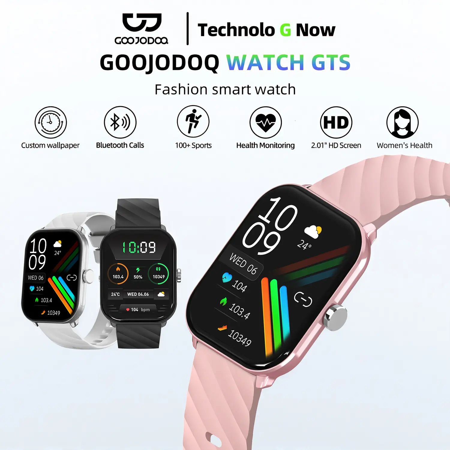 GOOJODOQ I67 Smart Watch Waterproof Bluetooth Call Health Monitor Fitness Management Sport Men Woman