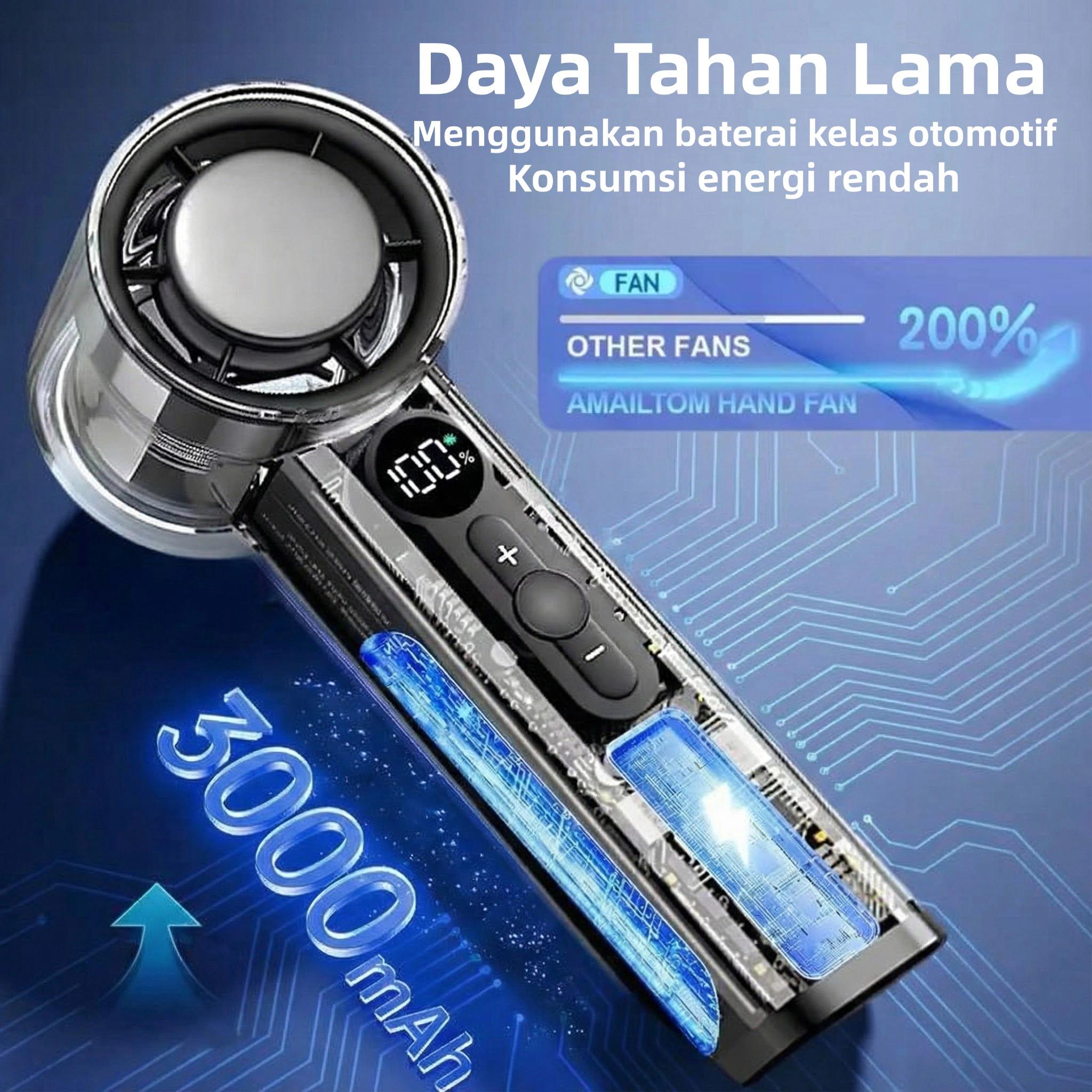 X05-High-speed Portable Handheld Fan 4000MAH Mini kipas Strong Wind 100 Gear Wind Speed kipas angin Digital Display Adjustable Turbo kipas tangan untuk olahraga luar ruangan dan pendinginan cepat