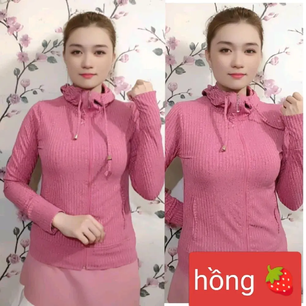 Áo khoác có nón thun gân đốm áo có 4 túi túi ngoài có khóa kéo tay có xỏ ngón