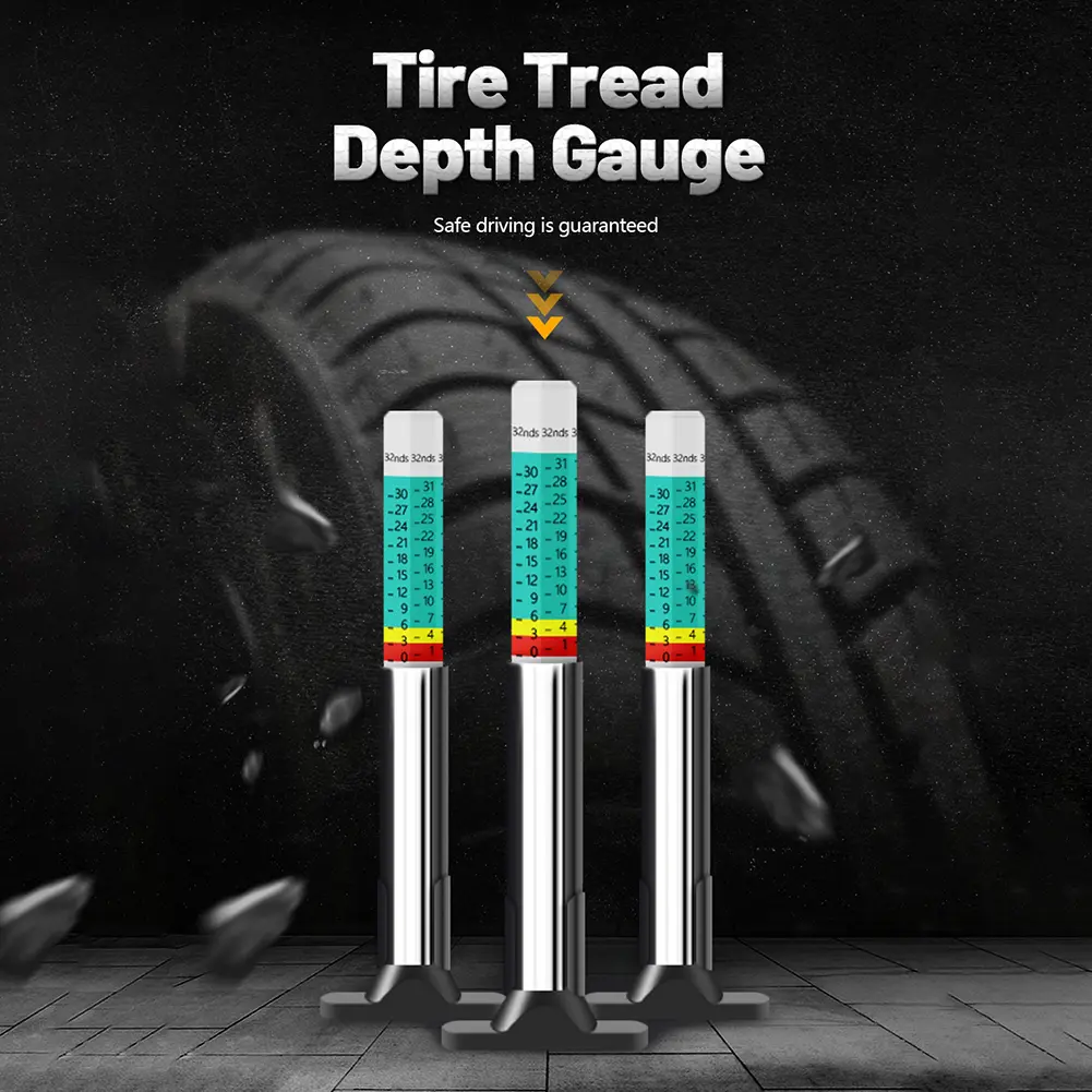 25mm Car Wheel Tyre Cylindrical Measuring Ruler Digital Tire Tread Pattern Depth Gauge Meter Automobile Repair Tool