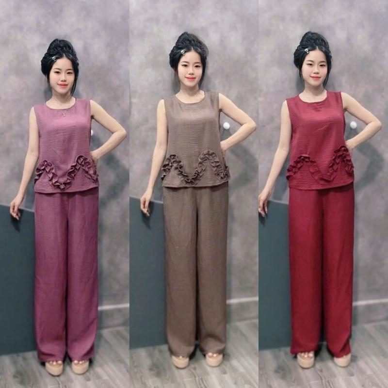 [ Đ04 ]Bộ đũi bèo gợn sóng dáng suông thời trang