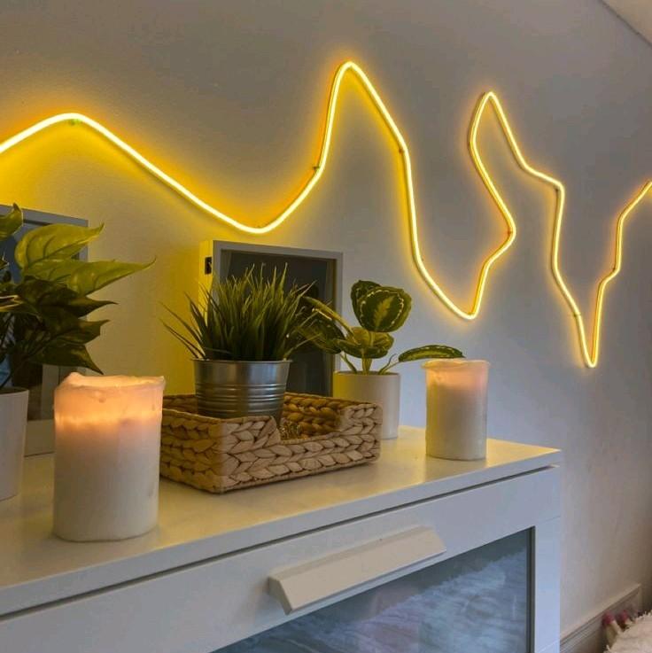 Lampu Led Neon Flex 220V 1 2 3 4 5M sudah+soket Lampu Detak Jantung Variasi Kamar Pelapon Aesthetic 2