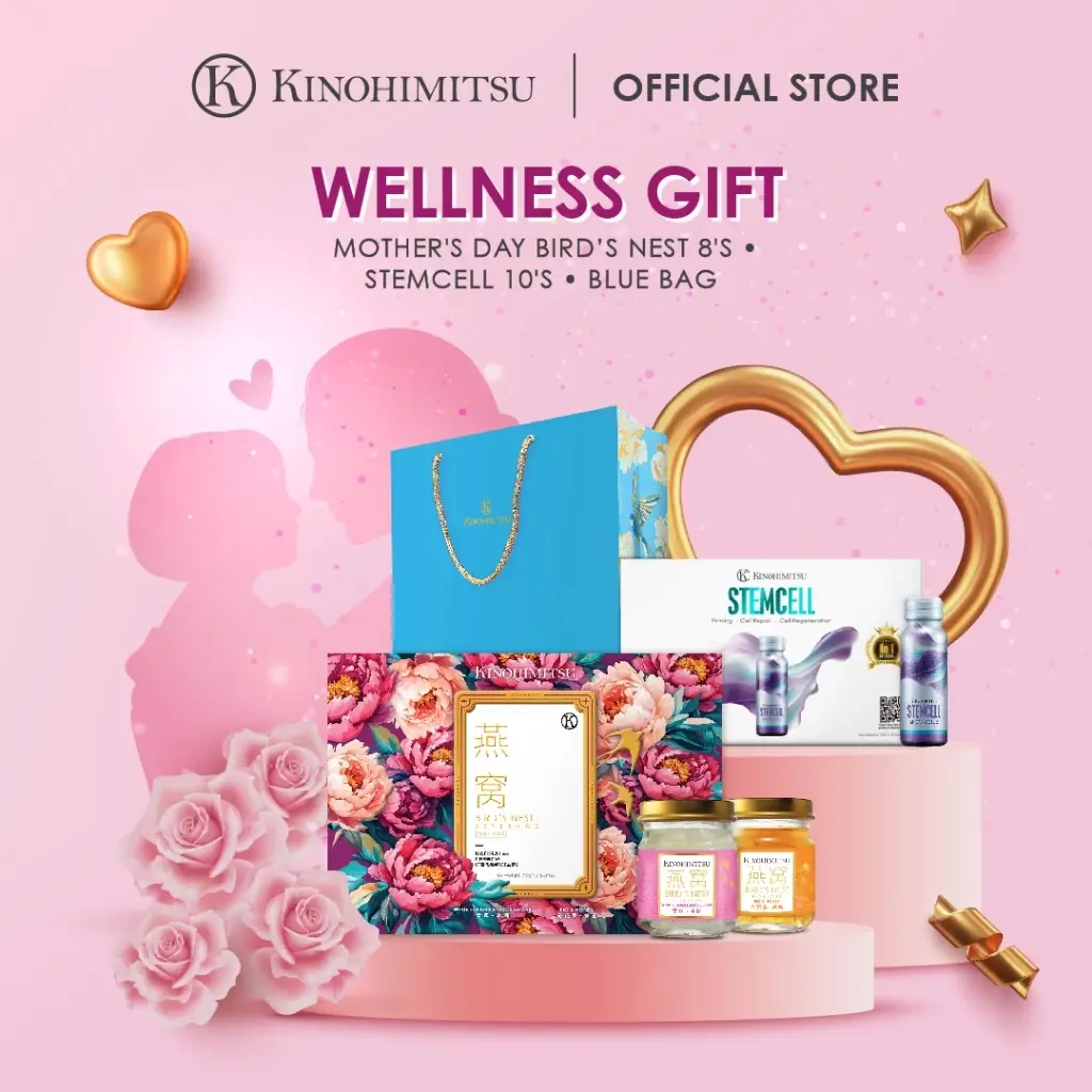 [Mother's Day] Kinohimitsu Wellness Gift (Mother's Day Bird's Nest 8's + Stemcell 10's + Blue Gifting Bag)
