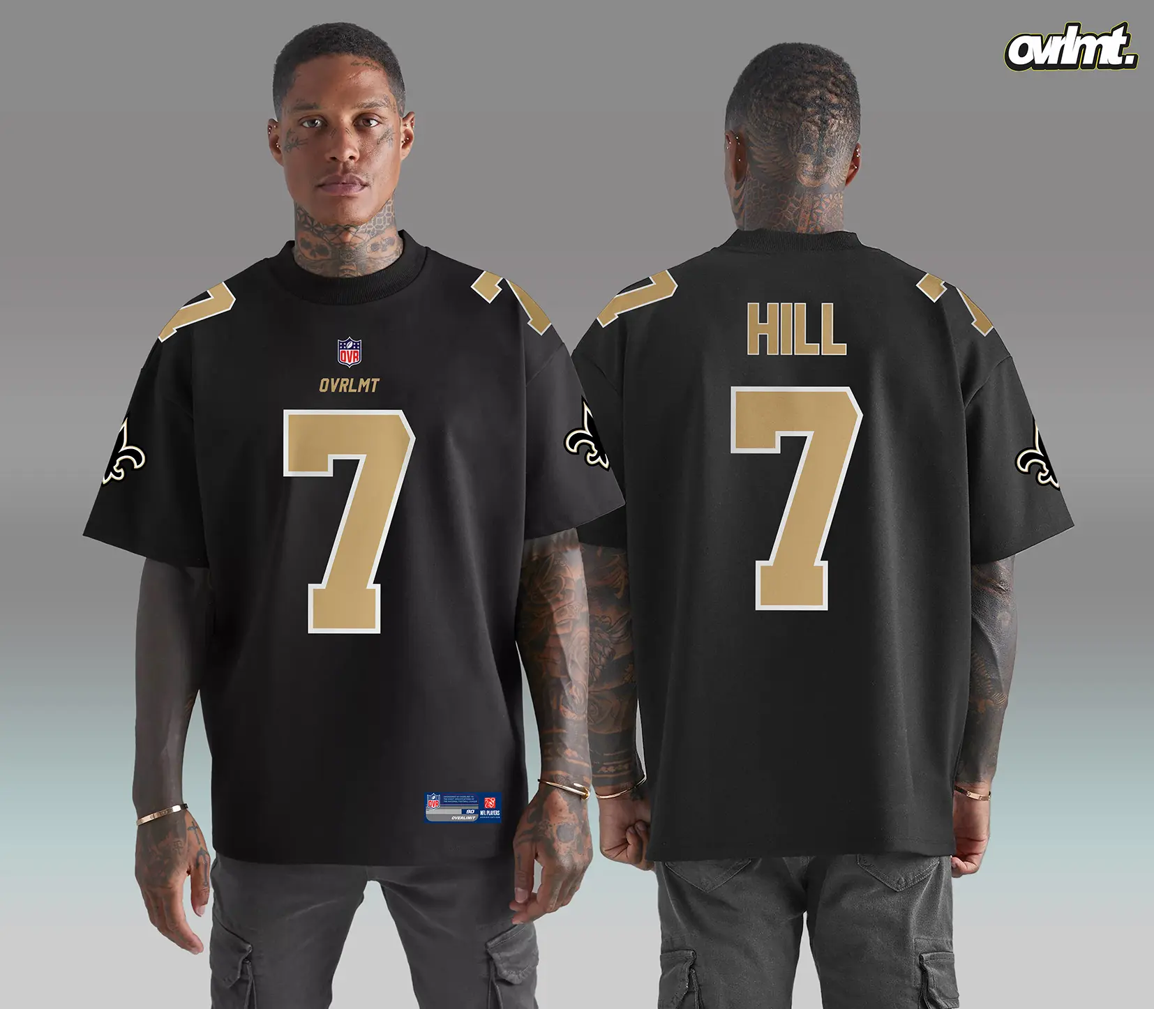 OVERLIMIT NEW ORLANS TSHIRT KAOS AMERICAN FOOTBALL | KAOS ANGKA COWOK | TSHIRT OVERSIZE KING ABDI | STREETWEAR | NEW ORLANS 07 HITAM