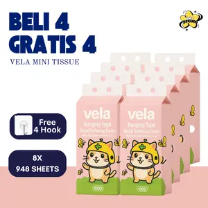 [BELI 4 DAPAT 4] VELA Facial Mini Tissue Gantung 3 Ply 948 Lembar Tebal & Lembut – Tisu Wajah Elegan, Tisu Serbaguna Rumah Tangga, Tisu Mobil, Tisu Dapur, Aman untuk Bayi & Anak, Tisu Murah Promo, Tisu Tebal Best Seller