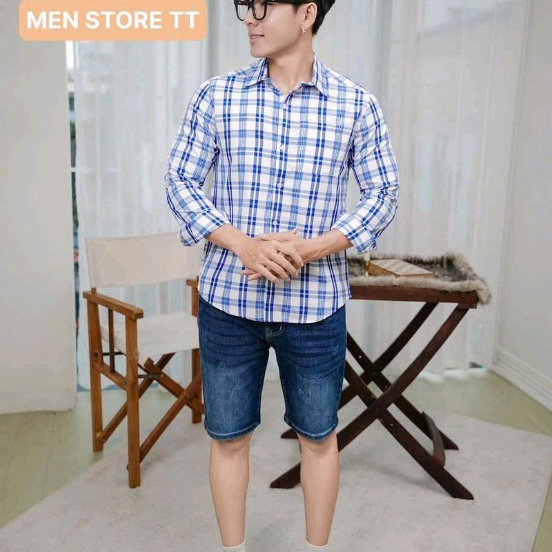 Áo sơ mi nam ca rô cô tôn tay dài mềm mịn thoáng mát, thấm hút mồ hôi - Có Cổ - Menswear Shirt 3