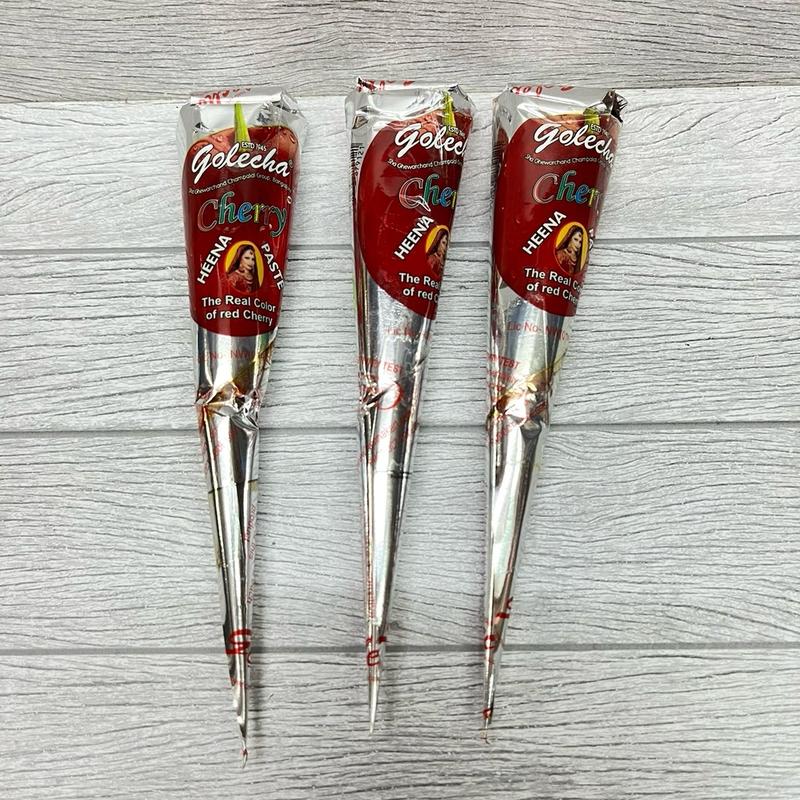 Golecha Cherry Henna tato tangan Halal 1pcs - Golecha henna kuku Hena Nail Art Pewarna 0