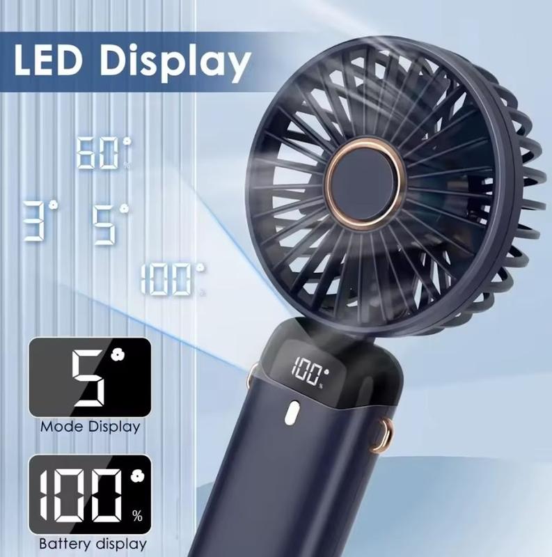 【FYP】N15 Portable Premium Handheld Fan, Portable Mini Fan Rechargeable LED Display,  high-speed and strong wind handheld fan 3